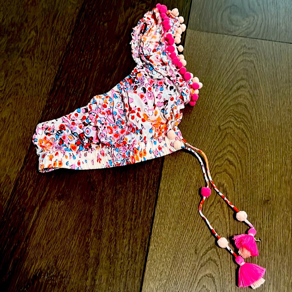 Poupette St Barth Girls One Shoulder Crop Top